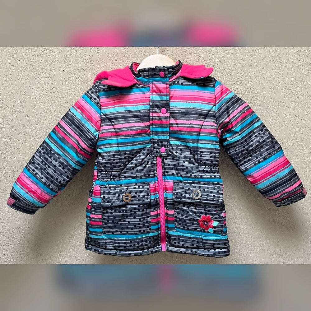 Wippette Kids Girl Stripped Polka Dot Design Jacket Size 4T